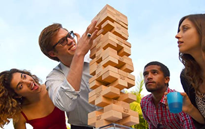 Jenga Giant Sport, Stacking Game with Tournament Chart & Travel Bag, Party Game for Kids & Adults, Stacks to 4 Feet - style: Sport