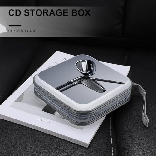 Golf Club DVD Case Large Storage Disc Wallet Bag Portable CD Case Holder 40 Capacity Hard Plastic Disc Cases Storage Binder DVD Case Wallet for Car Home Office Travel