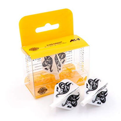 CUESOUL TERO AK4 Dart Flight Standard Shape/Shield Shape/Diamond Shape - color: Standard Shape-White Black Butterfly