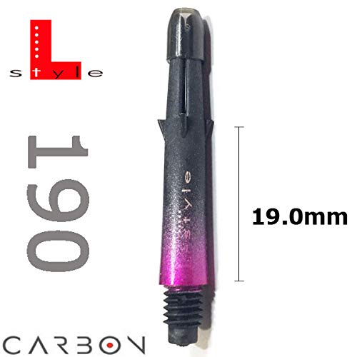 L-style L-Shaft Carbon Dart Shafts - Locked - Set of 3 - color: Black/Pink, size: Short (190)