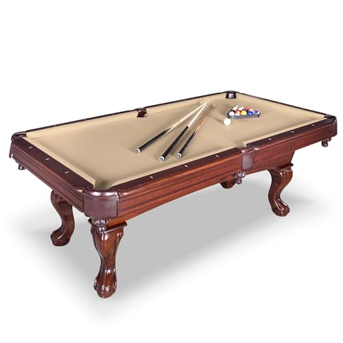 Hathaway Augusta 8 Ft Furniture Pool Table – Includes Cue Sticks, Billiard Balls – Classic Design Perfect for Family, Home, Dining, or Living Room - color: Walnut Finish