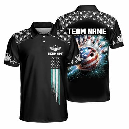 GABITA Personalized Bowling Jerseys for Men, Custom Bowling Shirts, Funny Bowling Shirts Gift for Bowler Team Player - color: A30