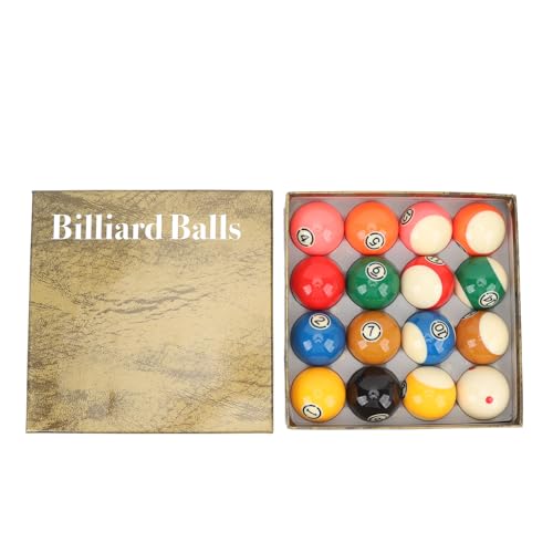 16 Pcs Billiard Ball Set Regulation Size, Professional Regulation Size Billiards Pool Balls Set, Standard Set of Pool Balls, Resin, for Billiard Table Pool Table