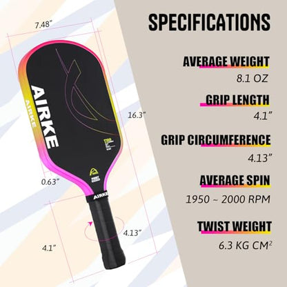 Pickleball Paddles - T700 Carbon Fiber Paddle with Honeycomb Core Pickleball Rackets - Lightweight Precision & Enhanced Shock Absorption for High SPI