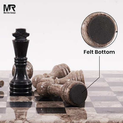 Marble Chess Pieces 3.5 Inch King Handmade Oceanic and Black 32 Chess Figures for Board Games, Suitable for Travel Games - color: Oceanic and Black