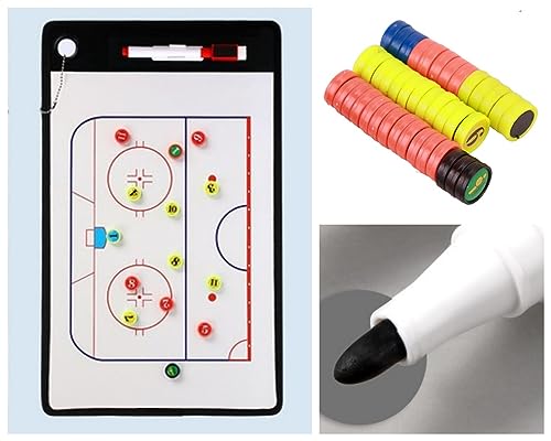 Joyeee Ice Hockey Tactics Board for Kids & Adults, Magnetic Coaching Board, Ice Hockey Equipment for Men, Boys and Ice Hockey Enthusiast, Christmas Ice Hockey Gifts for Men Father - color: #03 Double Side Ice Hockey Board