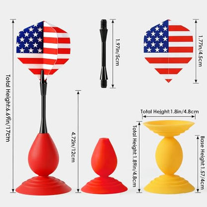 Sucker Darts Throwing Game Set, Silicone Suction Cup Toys - color: Red+black Flags