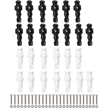 Marsrut 26pcs Foosball Replacement Players, Foosball Men Table Parts, Plastic Soccer Player Guys Set for Football Table - color: 13 Black, 13 White