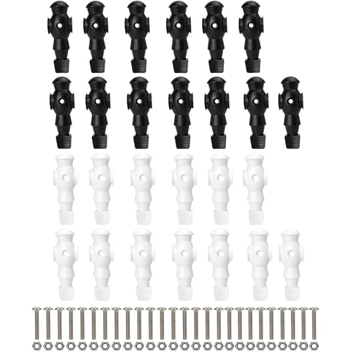 Marsrut 26pcs Foosball Replacement Players, Foosball Men Table Parts, Plastic Soccer Player Guys Set for Football Table - color: 13 Black, 13 White