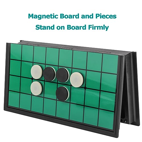 Reversi Game - Vikutu 9.7" Travel Board Game Portable - Extra 2 Storage Box - Folding Board