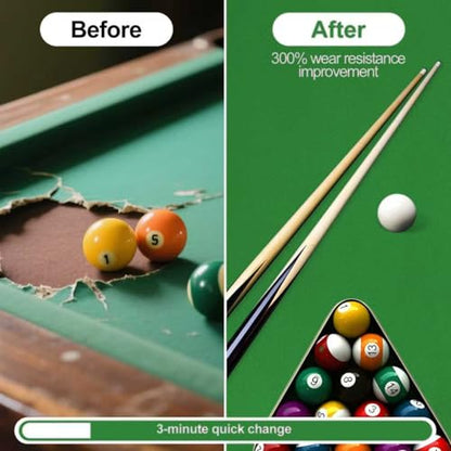 STRONGBERRY Pre-Cut Pool Table Felt Replacement Kit - 8ft Billiard Cloth w/Gloves, Strips & Tools, Felt for Pool Tables - color: GREEN