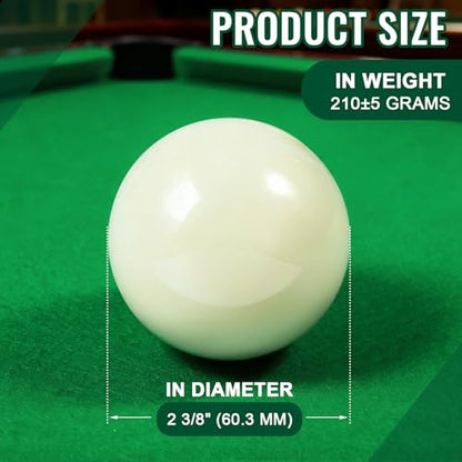 Soulchen Oversized Cue Ball 2 3/8" Training Ball Suitable for Billiard Pool Table for Coin-op and Barbox Tables