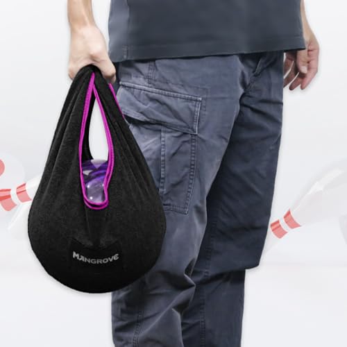 Mangrove Bowling Ball Polisher, Microfiber Bowling Towel See-Saw for Bowlers, Large Washable Bowling Shammy Seesaw, Ball Cleaner Holder Bag - color: Pink