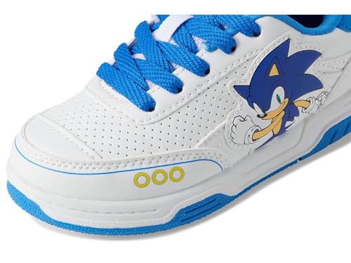 Josmo Kids Sonic the Hedgehog Sneakers LED Light Up Shoe (Toddler/Little Kid) - color: White/Blue, size: 4 Big Kid