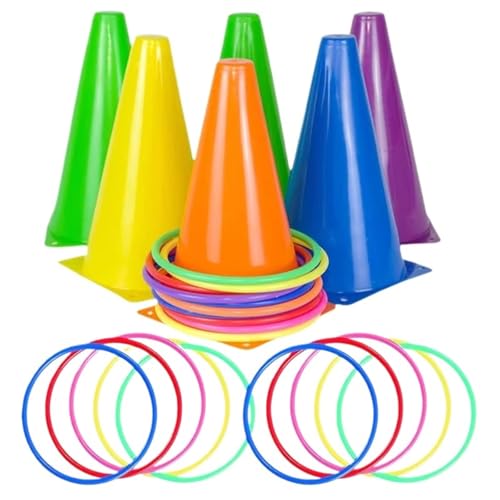 Sports Cones Ring Toss Outdoor Games Combo Set For Park Backyard Lawn Playground Sensory Integration Toys