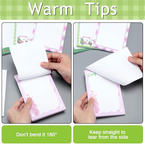 Ctosree 12 Pcs Golf Sticky Notes Pads Golf Gifts for Women Teen Girls Teams Rewards Party Favors Decor Supplies Memo Sticky Notes for Practice Reminders Office to Do Lists, 3.94 x 5.51 in 6 Designs - style: Golf