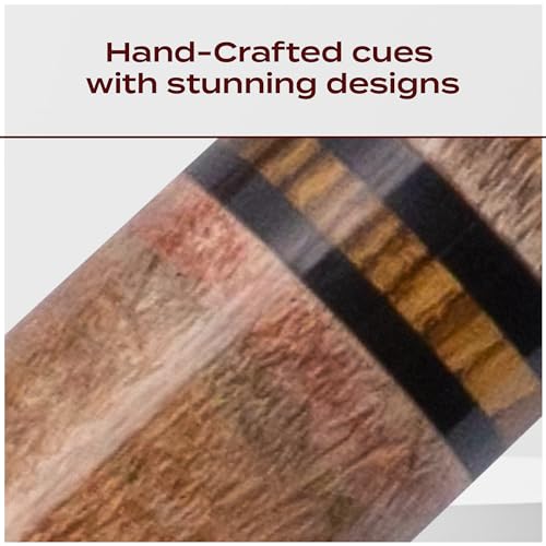 Meucci Pool Cue - All Natural Wood with Rainbow Stain - Pool Stick with Maple Forearm, Solid Wood Handle, High Impact Cue Tips for Low Deflection Pool Cue Stick - 19 Oz Professional Billiard Cue Stick