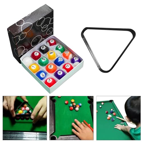 DYNWAVE 16Pcs Mini Billiards Table Balls Set, Small Pool Ball Set, Kids Toy, for Leisure Sports Home - size: 3.2cm Ball