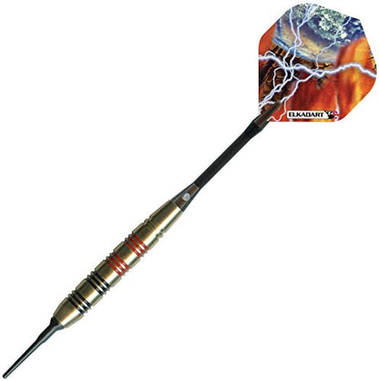 Elkadart Storm Soft Tip Darts with Storage/Travel Case - style: Black/Red Rings (18 Grams)