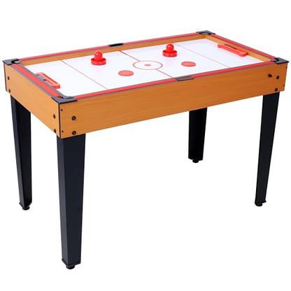 5-in-1 Multi-Game Table,Billiards,Push Hockey,Foosball,Ping Pong,Basketball,Durable,Indoor Sports Table with All-Inclusive Accessories, for Home Practice and Friendly Competitions - Brown & Red