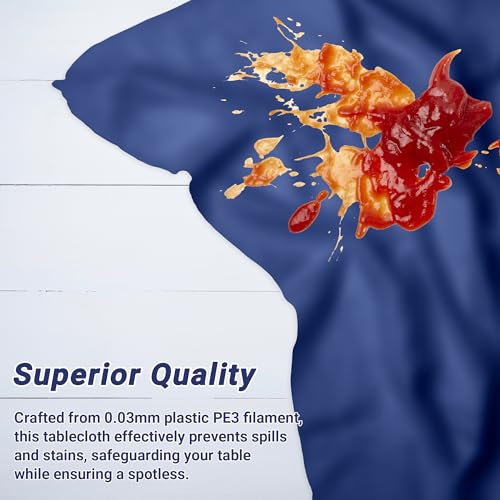 QZYL 12 PCS Navy Plastic Tablecloths, 54 in x 108 in Dinner Table Cloths, Rectangle Table Cover for Birthday Party Family Gathering Wedding - color: Navy, size: 12pcs 54x108 in