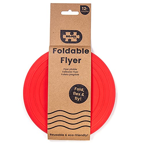 Bigjigs Toys Frisbee Flying Disc (Cherry Red) - Silicone Frisbee for Kids, Quality Flying Saucers, Beach Toys & Garden Toys, Holiday Toys for Toddlers - color: Cherry Red