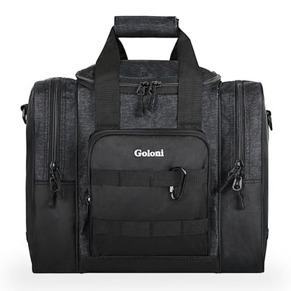 Goloni 1 Ball Bowling Bag for Men, Durable Bowling Tote with Padded Holder & Ventilated Shoe Compartment (Fits Size 14) - color: Dark Grey