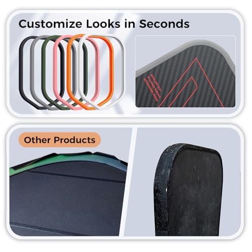 T700 Raw Carbon Fiber Pickleball Paddle, Edgeless 3K Textured Carbon Friction Surface, Thermoformed Raquette Pickleball with Aerodynamic Design used for tournament, Power & Control & Spin Max