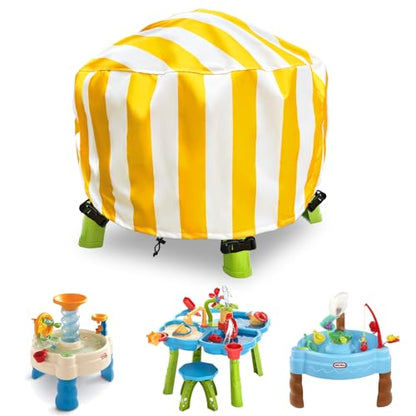 Water Table Cover Spiralin' Seas Waterpark Play Outdoor Sand Water Table Cover 34X34X18 inch-Yellow - color: Yellow