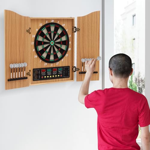 Electronic Dart Machine,Dartboard,27 Main Game,243 Game Variations,Up to 16 Players,for Family Office Pub - color: Yellow