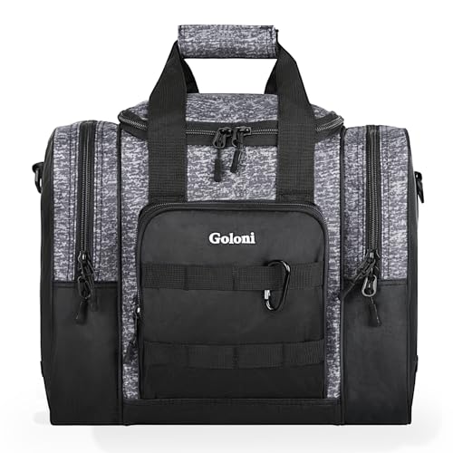 Goloni 1 Ball Bowling Bag for Men, Durable Bowling Tote with Padded Holder & Ventilated Shoe Compartment (Fits Size 14) - color: Light Grey