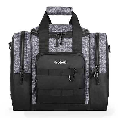 Goloni 1 Ball Bowling Bag for Men, Durable Bowling Tote with Padded Holder & Ventilated Shoe Compartment (Fits Size 14) - color: Light Grey