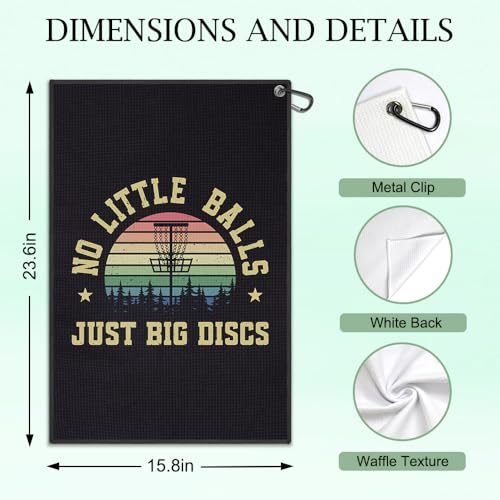 DYJYBMY Just Big Discs Retro Printed Golf Towel with Clip, Funny Golf Towels for Disc Cleanup, Retirement Gifts for Golfer Dad Grandpa, Retro Birthday Thank You Gifts for Golfing Lover Family Friend - color: Black03