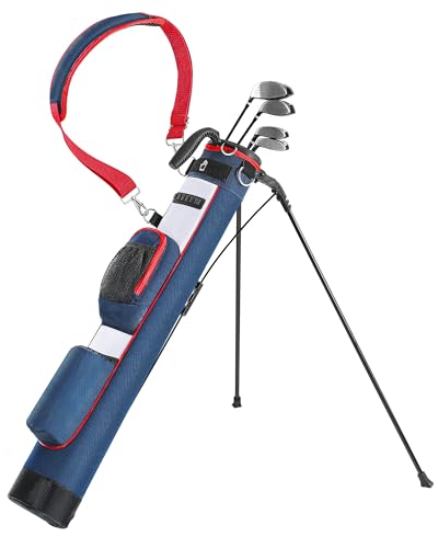 Golf Lightweight Stand Bag, Portable Golf Carry Bag with Insulated Cooler Pocket, Easy to Carry and Ideal for Driving Range, Pitch n Putt, Par 3, Executive Courses - color: Blue and Red
