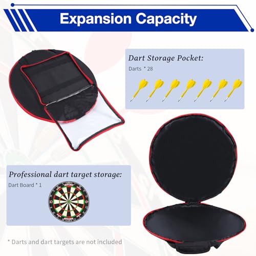 Storage Bag for Dart Boards Set, Dartboard Cover Waterproof Protective Carrying Case for Dartboard, Dart Tips, Shafts, and Other Accessories, Case Only