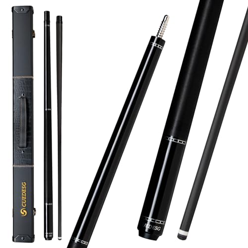 Carbon Fiber Pool Cue Stick 10.5mm/11.8mm/12.5mm,Low Deflection Pool Stick with Rare Wood Butt,Professional Cue Stick with Box Case - color: Ebony_Linen Wrap_11.8mm