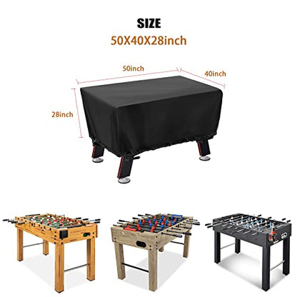 Foosball Table Cover - Waterproof Football Table Cover Soccer Table Covers Outdoor Indoor Foosballs Table Covers - 63"L×45"W×19.5"H, Black - size: 63"L×45"W×19.5"H