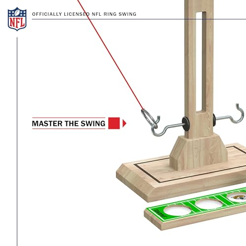 Wild Sports NFL Jacksonville Jaguars Wooden Ring Swing Battle - Head-to-Head Ring Toss Hook & Ring Game for NFL Fans