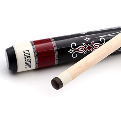 CUESOUL 3 Cushion Carom Billiard Cue Red 56inch Weight 18oz,Wooden Joint System - color: K-Gentle
