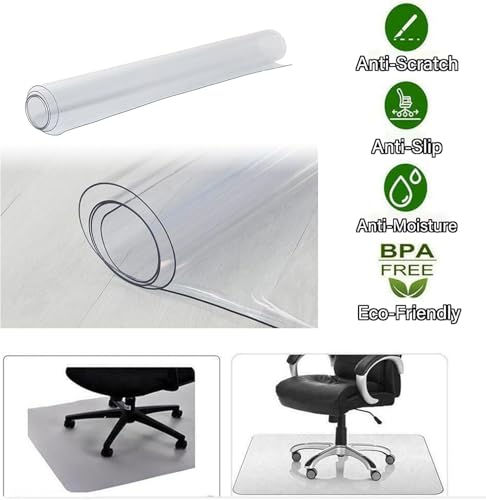 Low Pile Carpet Protector/Rugs Protect Runners Cover,Gaming Computer Rolling Chair Tile Pad/Heavy Duty Vinyl Plank Flooring Mat - Plastic Clear(120cmX160cm/48 X64) - size: 5'4" x 4' (Bear)