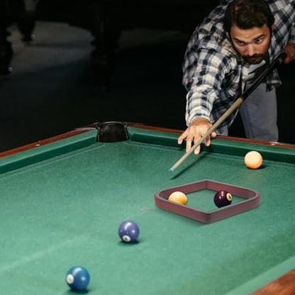 Wooden Triangle Pool Ball Rack for Pool Table and Balls Rhombus-Shaped Design Elegant Wood Material Versatile Nineball Setup for Home Entertainment and Clubs