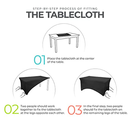 Utopia Kitchen Spandex Tablecloth 2 Pack [6FT, Champagne] Tight, Fitted, Washable and Wrinkle Resistant Stretch Table Cloth Rectangle Cover for Trade Show, Weddings & Parties [72Lx30Wx30H Inch] - color: Champagne, size: 6 Feet - 2 Pack
