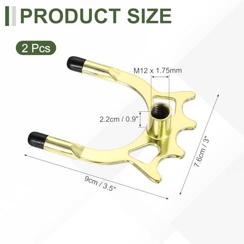 Billiard Bridge Head, Pool Cue Stick Bridge Screw-on Metal Cue Rests Billiard Accessories - color: Gold, style: High Fork with Rubber Sleeve
