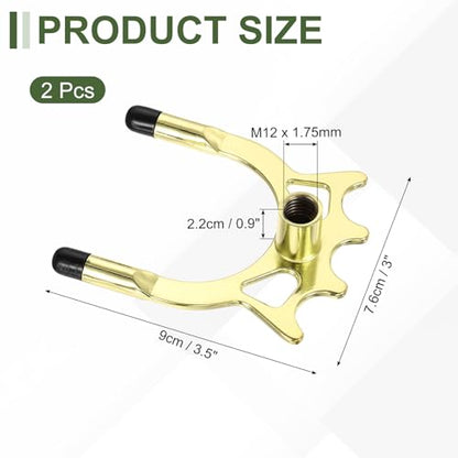 Billiard Bridge Head, Pool Cue Stick Bridge Screw-on Metal Cue Rests Billiard Accessories - color: Gold, style: High Fork with Rubber Sleeve