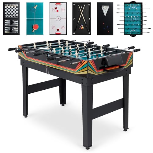 Best Choice Products 2x4ft Combo Game Table Set for Home, Game Room, Friends & Family w/Hockey, Foosball, Pool, Shuffleboard, Ping Pong, Chess, Checkers, Bowling, and Backgammon - color: Arcade