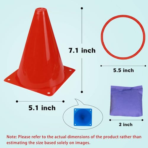 Ring Toss Games Carnival Outdoor Yard Games for Kids,Soft Plastic Cones Bean Bags Play for Children's Birthday Xmas Indoor Family Party Combo Gift Set