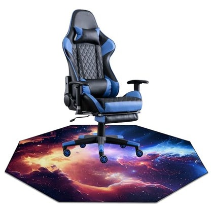 USTIDE Large Computer Gaming Chair Mat Nonslip Rubber Desk Chair Mat Noise Reducing Office Gaming Floor Mat - color: Starry Sky