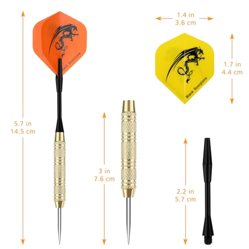 Accmor 18 Pack Steel Tip Darts, Metal Tip Dart Set, Darts Metal Tip Set, Metal Darts for Dartboard - style: 20G Darts