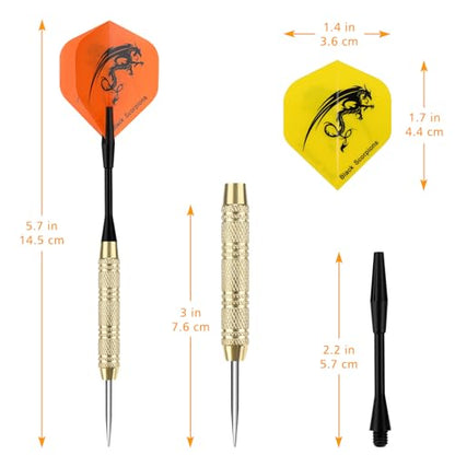 Accmor 18 Pack Steel Tip Darts, Metal Tip Dart Set, Darts Metal Tip Set, Metal Darts for Dartboard - style: 20G Darts