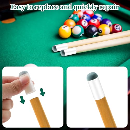 25PCS Slip On Pool Cue Tips 9-13mm Billiard Queue Stick Replacement Kit